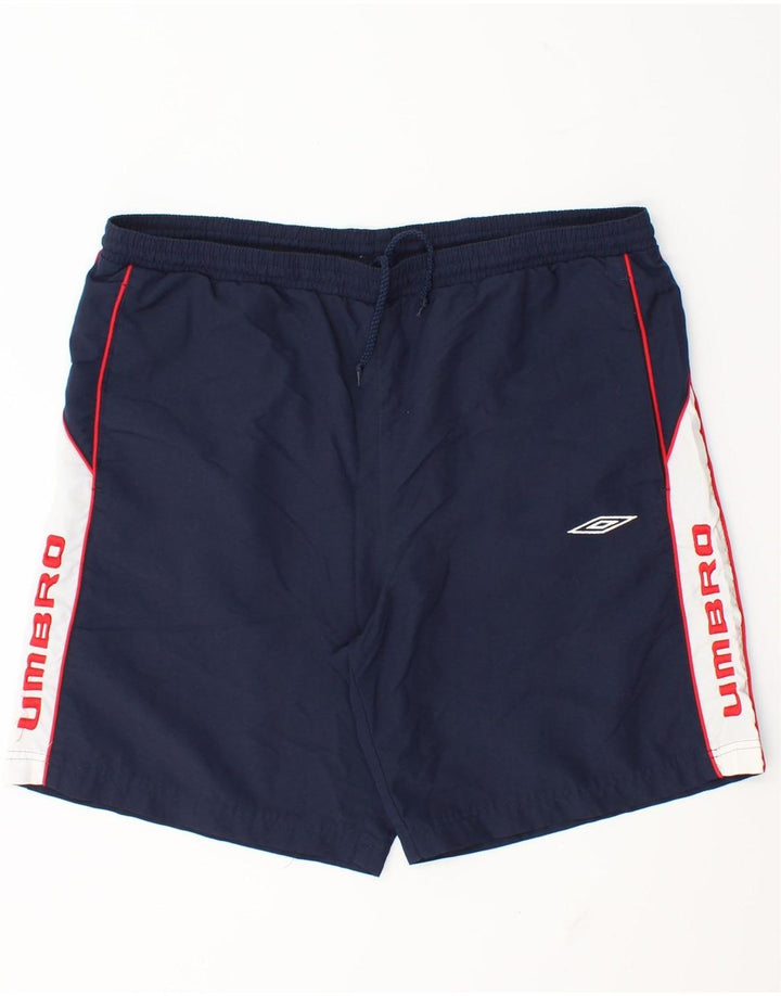Umbro Mens Graphic Sport Shorts Médio Azul Marinho Colorblock Poliéster