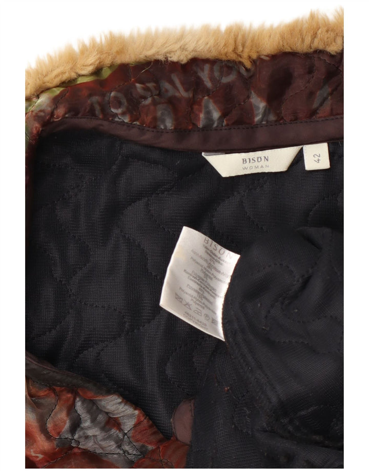 Jaqueta blazer feminina vintage gráfica de 3 botões IT 42 média multicolorida