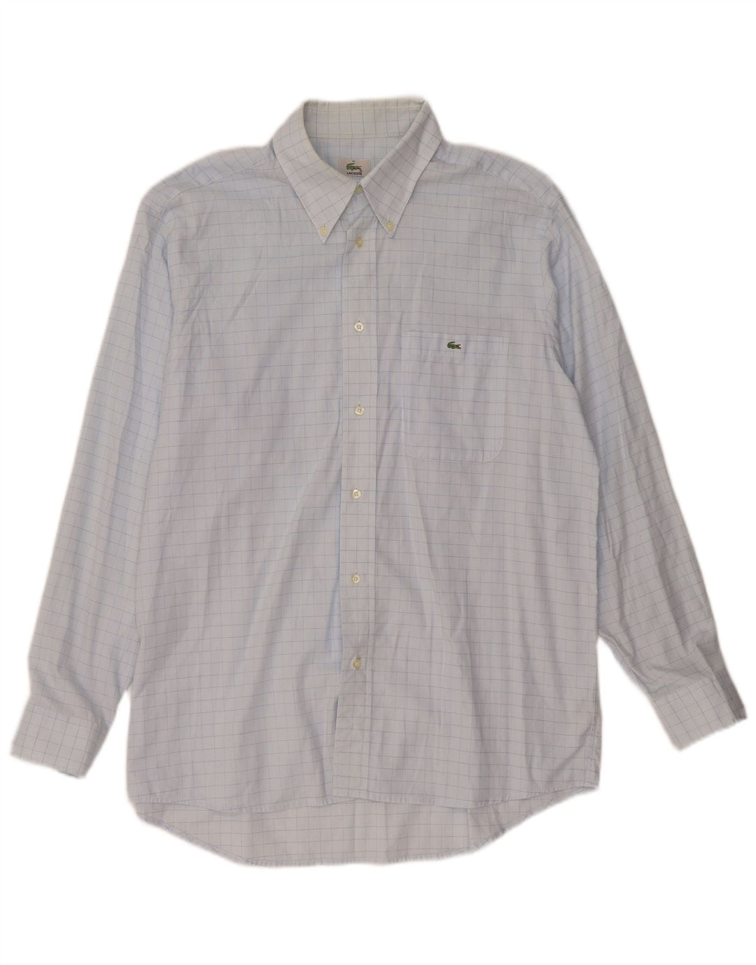 Camisa masculina LACOSTE tamanho 41 grande algodão xadrez azul