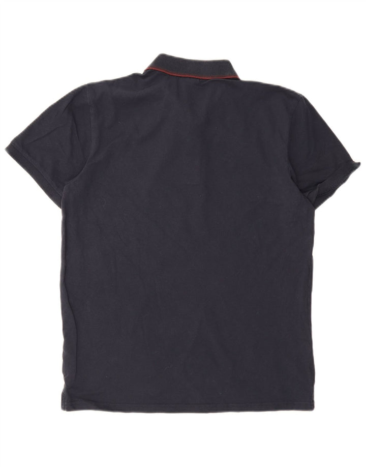 Camisa polo masculina JACK & JONES de algodão azul marinho médio