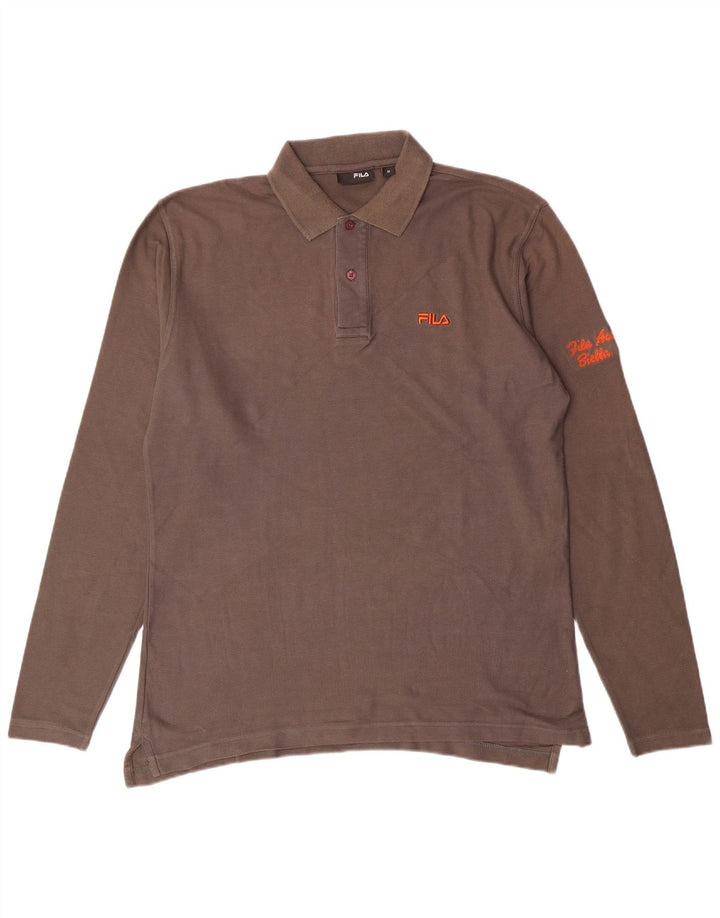 Camisa polo masculina FILA cinza médio algodão clássico