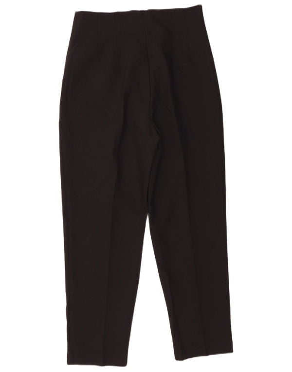 Zara Calça feminina casual de cintura alta cônica média W28 L27 preta