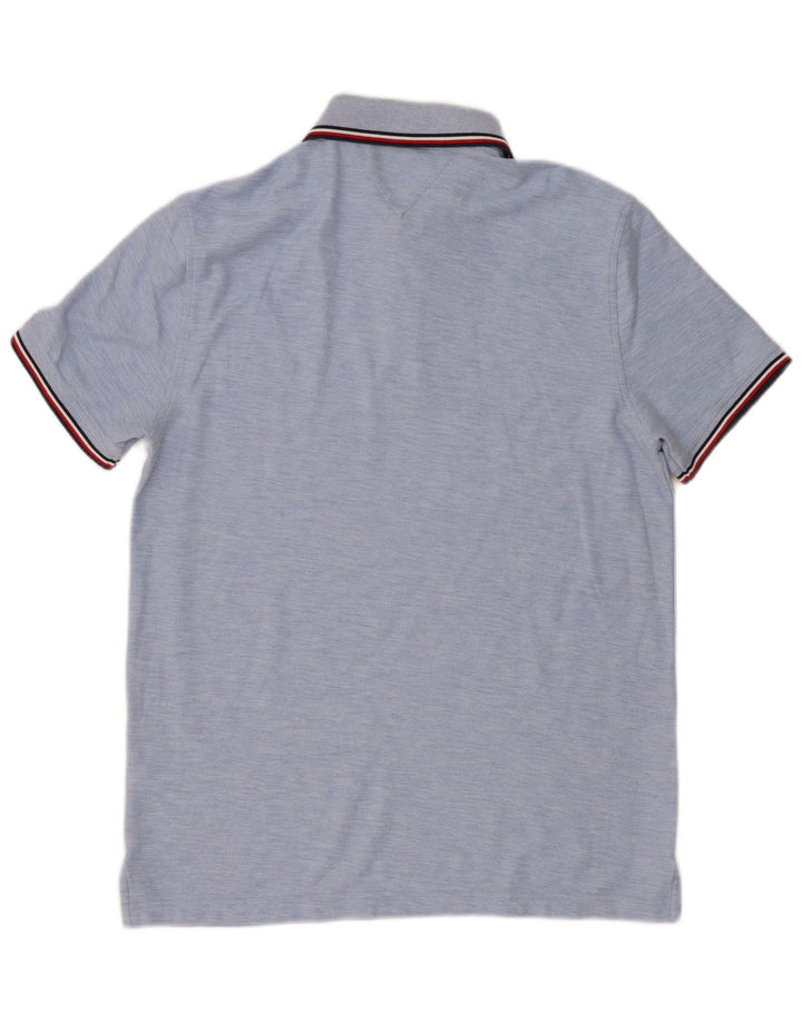 Camisa polo masculina Tommy Hilfiger grande algodão manchado azul