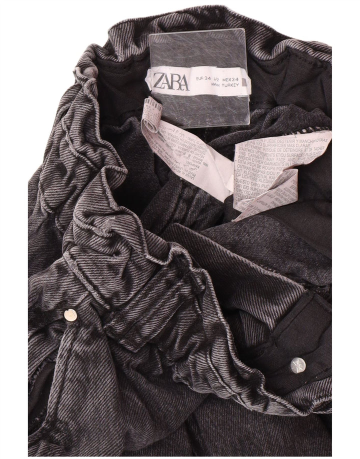 Calça jeans feminina cintura alta Zara EU 34 2XS W24 L25 cinza algodão moderno