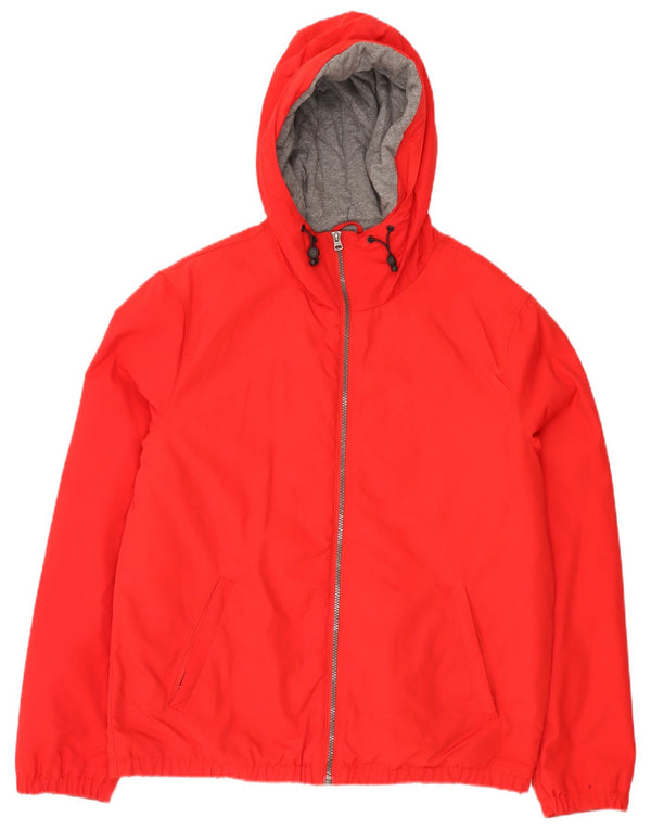 Jaqueta bomber masculina com capuz Benetton UK 38 médio vermelho esportivo