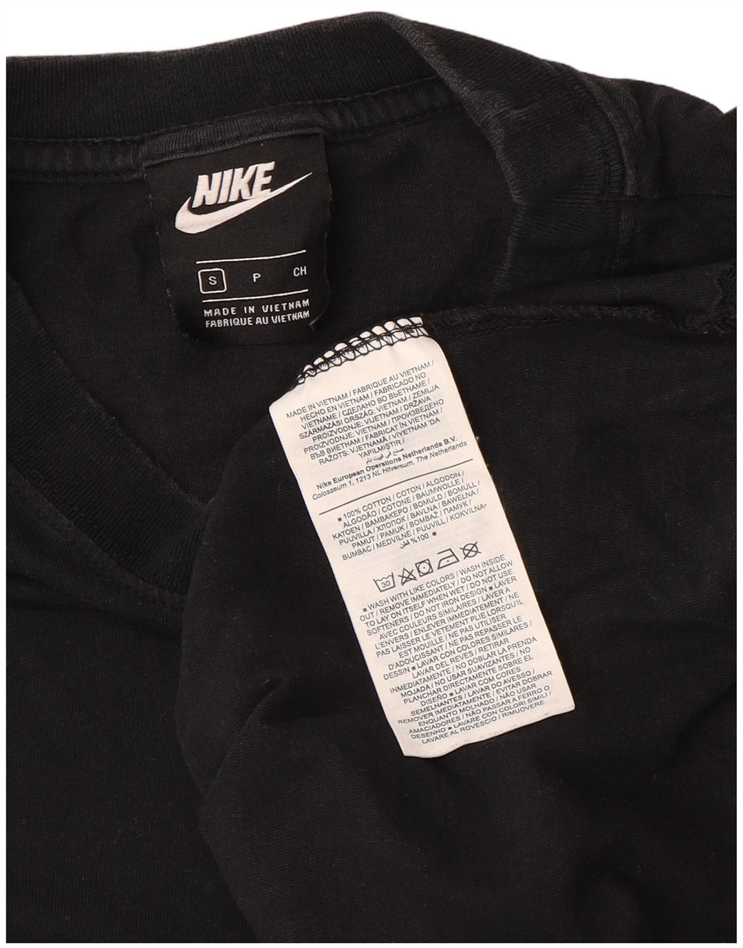 Camiseta masculina Nike Top pequeno algodão preto