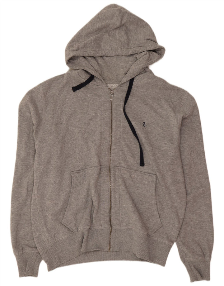 Suéter masculino Penguin com capuz e zíper 2XL poliéster cinza