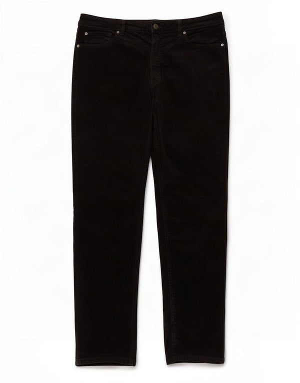 Marks & Spencer Womens Slim Corduroy Trousers UK 16 Large W36 L28 Black
