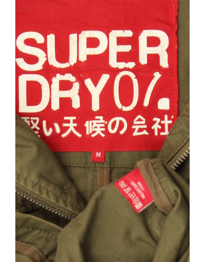 Jaqueta militar masculina Superdry UK 38 algodão cáqui médio