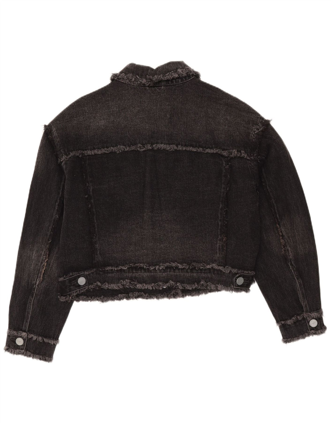 Jaqueta jeans feminina All Saints Crop Oversized Reino Unido 10 algodão preto pequeno