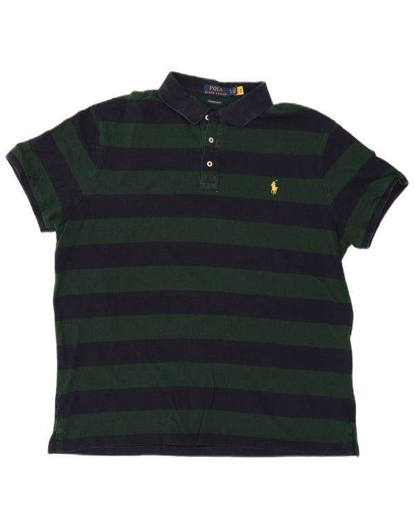 Polo Ralph Lauren Masculino Custom Slim Fit Camisa Polo XL Azul Marinho Listrado