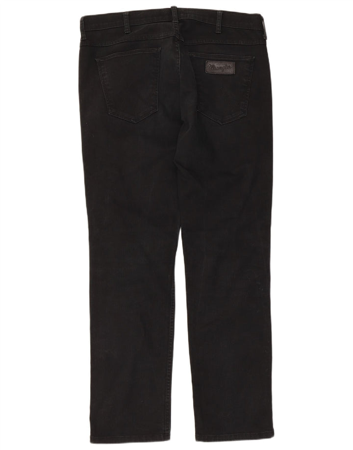 WRANGLER Mens Greensboro Straight Jeans W34 L32 Algodão Preto