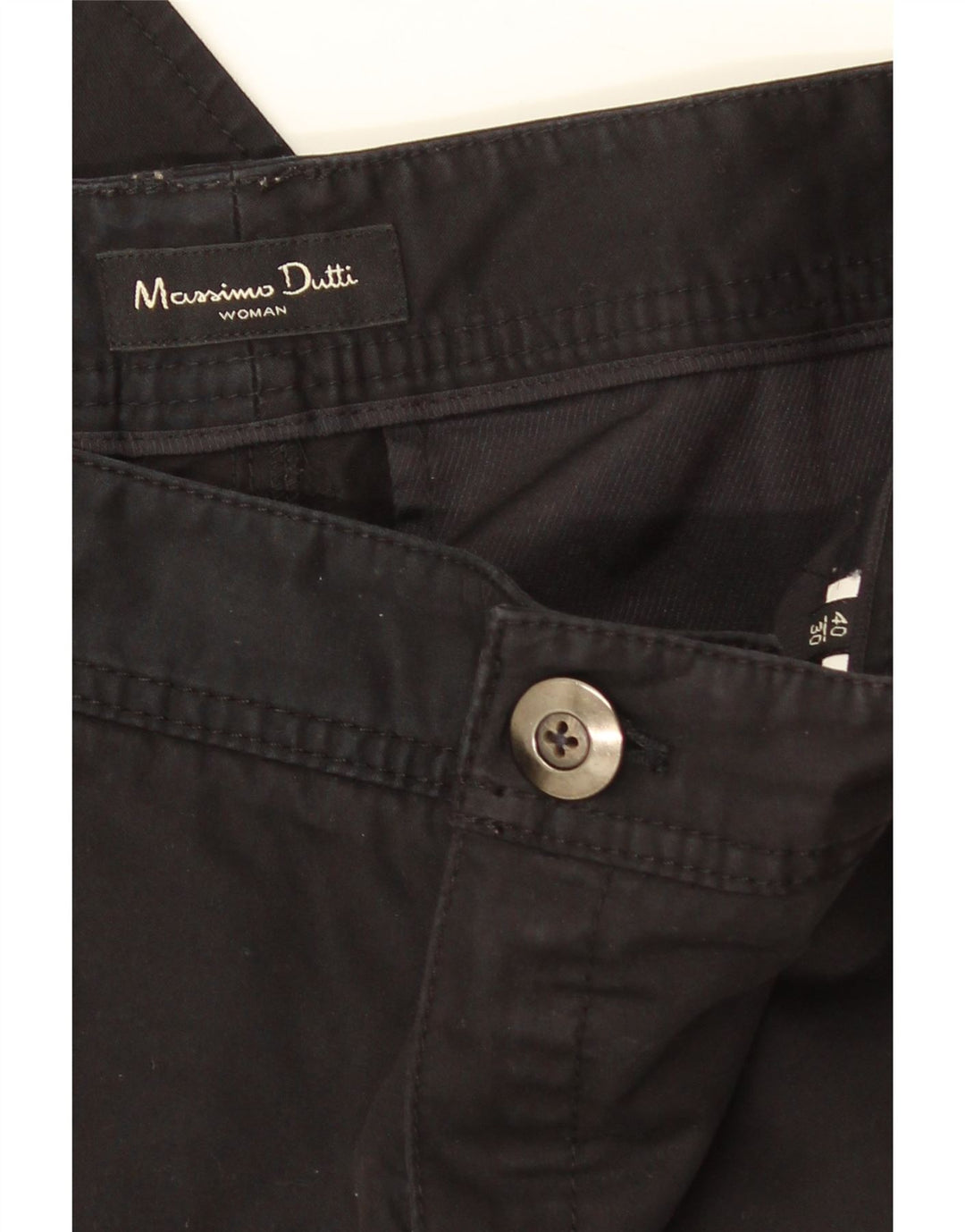 Calça Chino Reta Feminina Massimo Dutti EU 40 Médio W30 L30 Preto