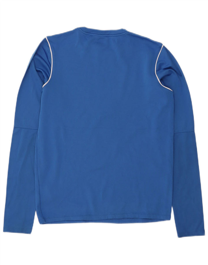 NIKE Masculino Dri Fit Top Manga Longa Pequeno Azul Poliéster