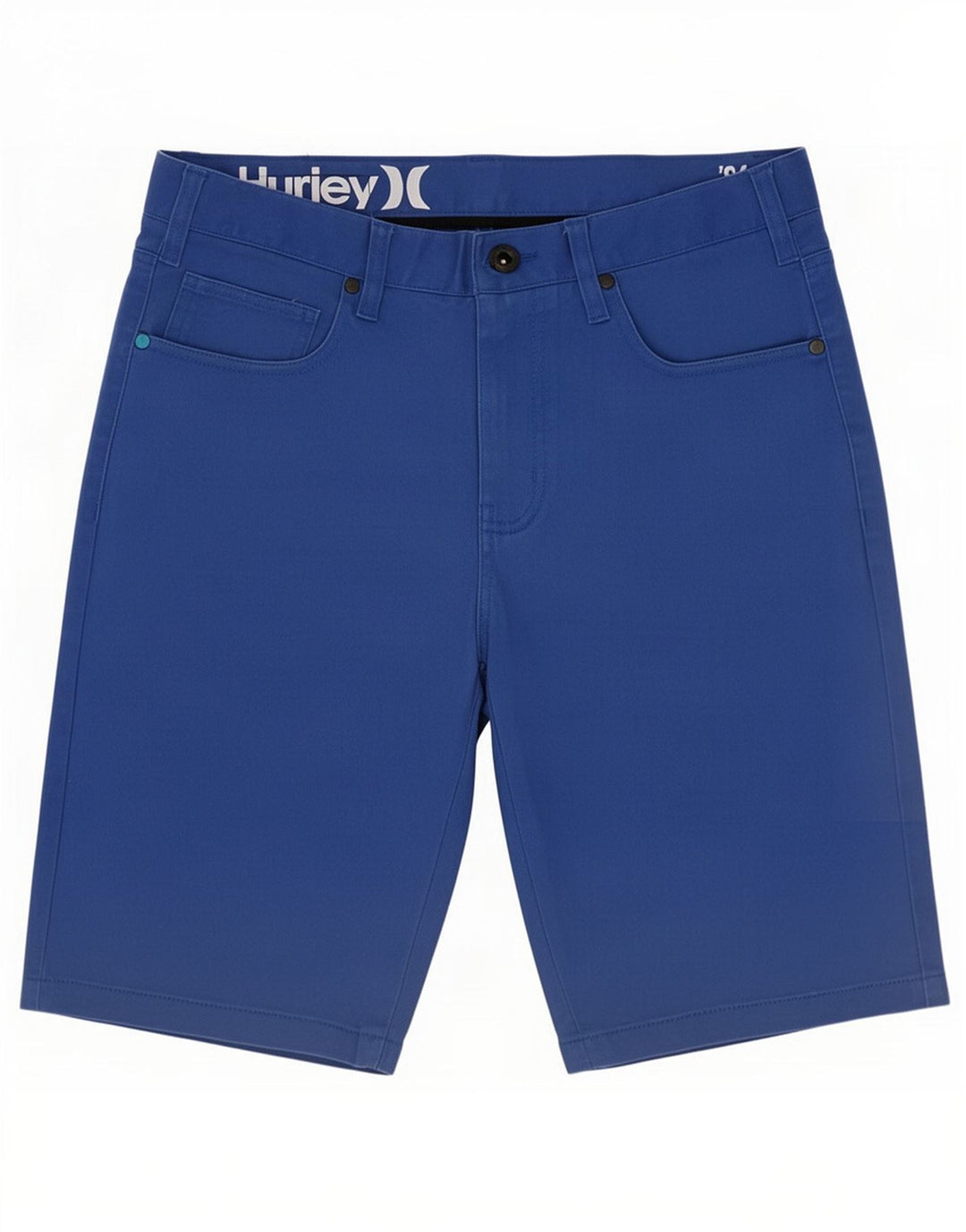 Shorts casuais masculinos Hurley médio W30 algodão azul
