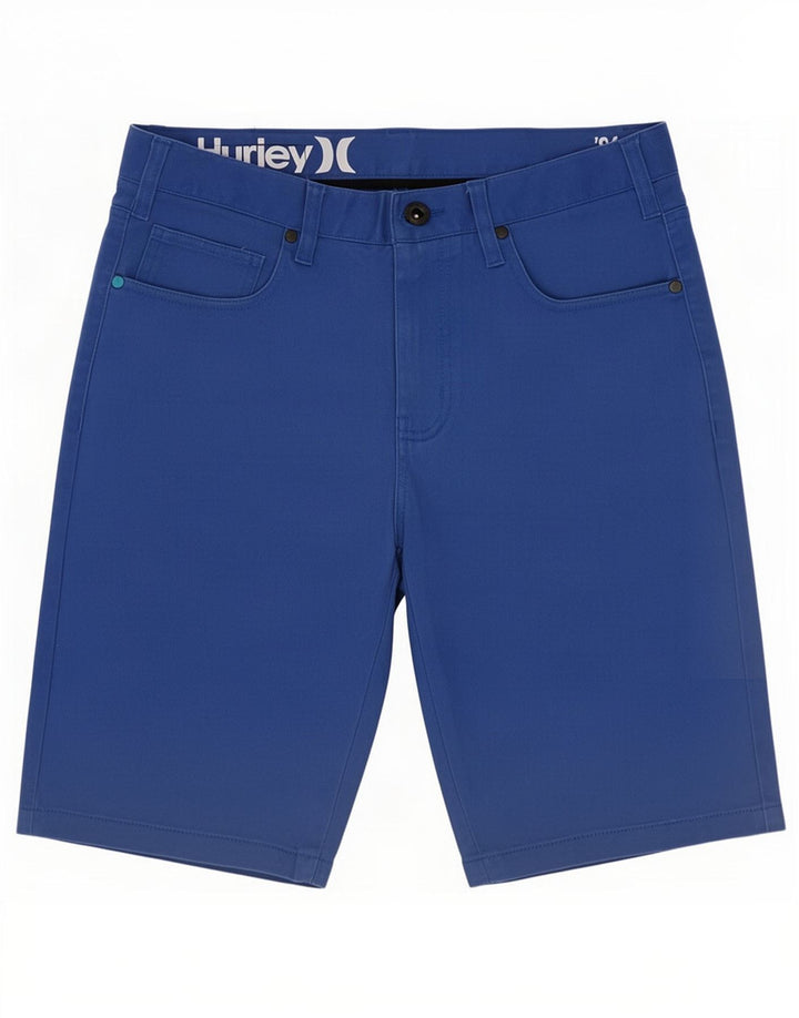 Shorts casuais masculinos Hurley médio W30 algodão azul