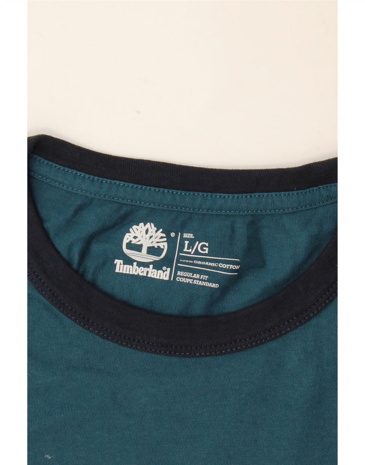 Camiseta masculina TIMBERLAND Coupe Standard Regular Fit gráfica grande azul