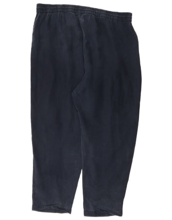 Calça chino feminina Marks & Spencer de cintura alta Reino Unido 18 XL W38 L26 azul marinho