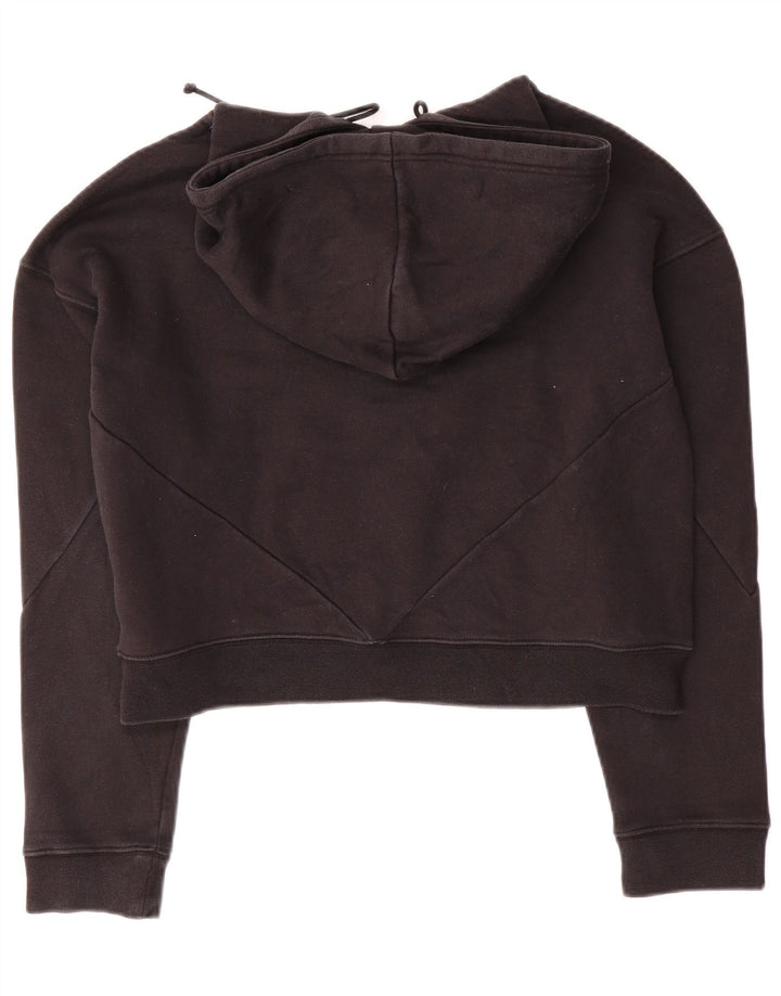 ADIDAS Womens Oversized Graphic Hoodie Jumper Reino Unido 10 Pequeno Algodão Preto