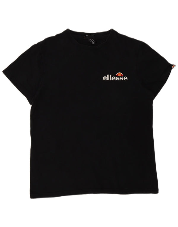 Camiseta feminina Ellesse grande tamanho UK 10 pequena preta