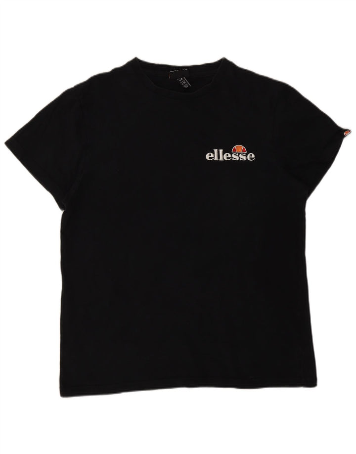 Camiseta feminina Ellesse grande tamanho UK 10 pequena preta