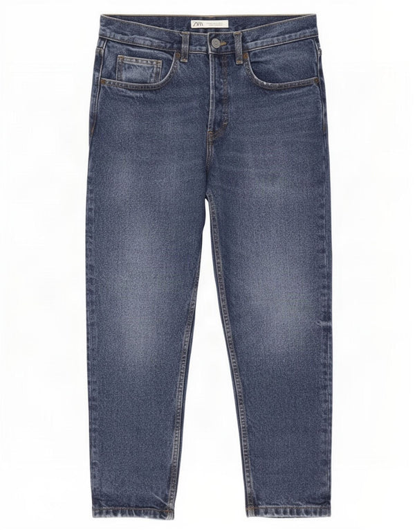 Zara Mens Jeans Cropped EU 40 Médio W31 L25 Azul