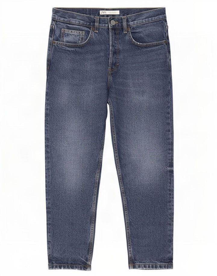 Zara Mens Jeans Cropped EU 40 Médio W31 L25 Azul