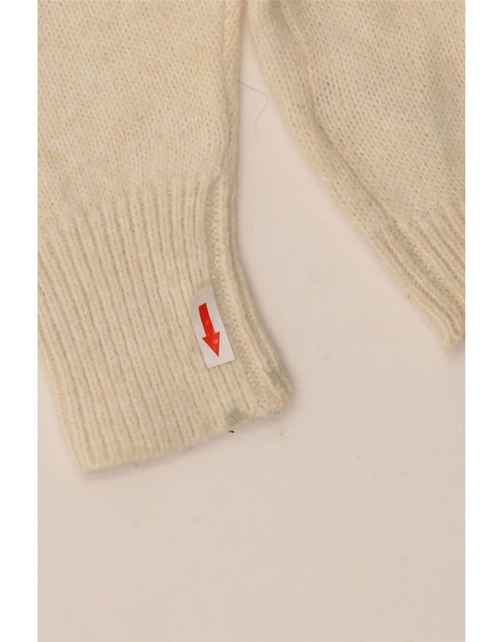 Suéter feminino Marks & Spencer com gola redonda Reino Unido 14 médio branco