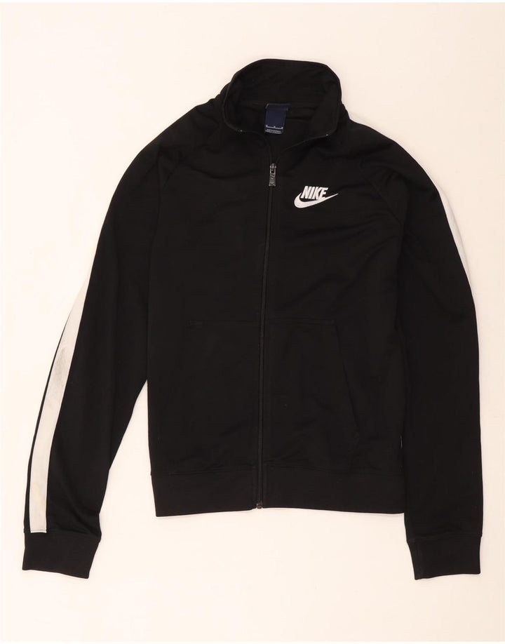 Nike Womens Tracksuit Top Jacket UK 14 Medium Black Colourblock Poliéster