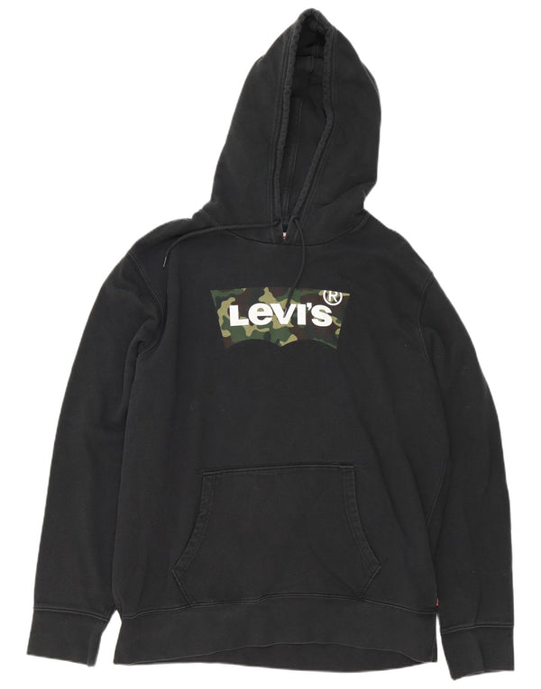 Moletom com capuz gráfico masculino Levi's XL preto algodão
