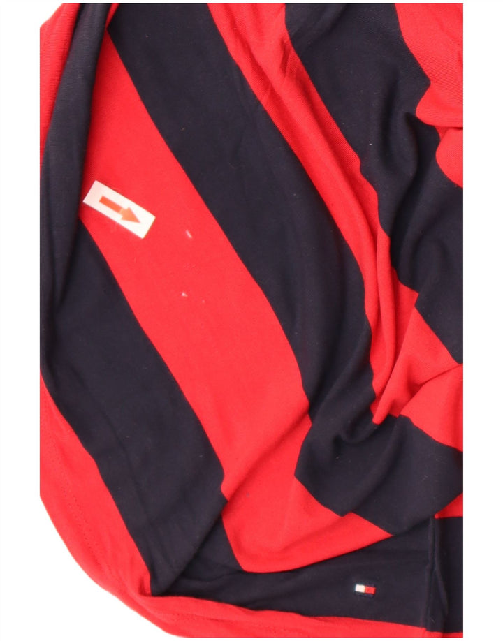 Tommy Hilfiger Camiseta Feminina Top UK 12 Médio Listrado Vermelho