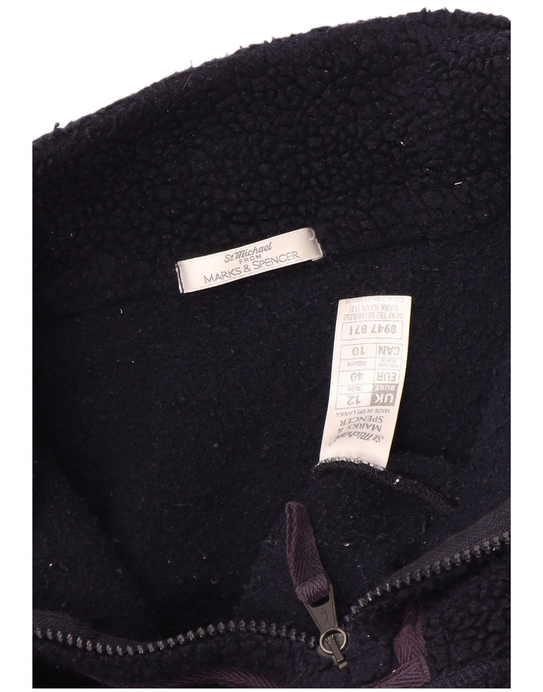 Suéter feminino de lã grande Marks & Spencer Reino Unido 12 médio azul marinho