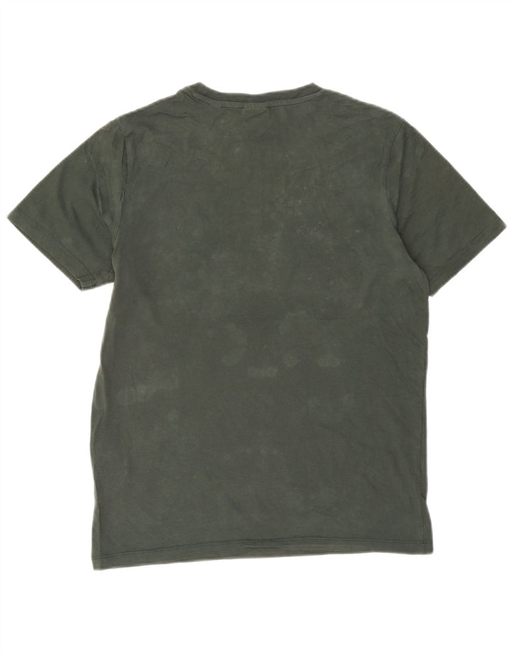 Camiseta gráfica masculina Jack & Jones Top algodão verde médio