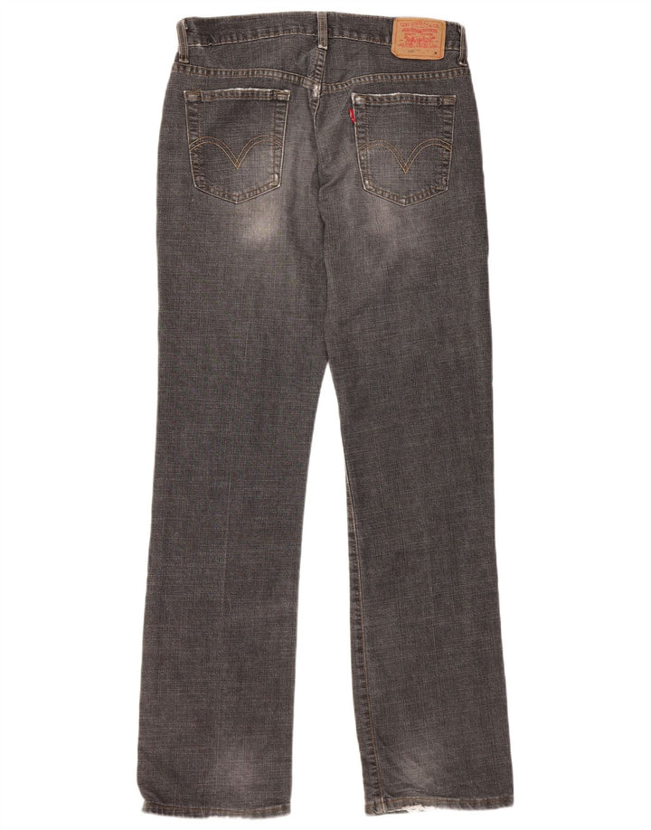 Calça jeans feminina Levi's 505 Distressed Straight US 6 Médio W30 L32 Cinza