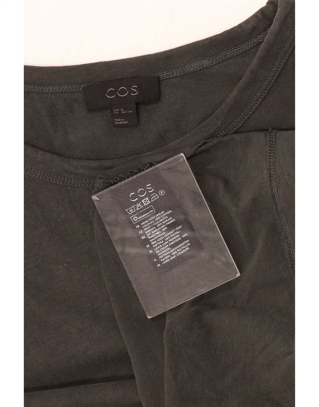 Camiseta masculina Cos Top XL algodão cinza