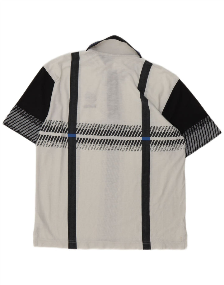 Camisa polo masculina Lotto médio branco colorblock poliéster