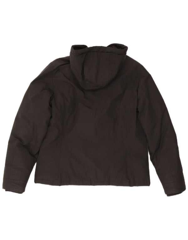 Jaqueta feminina acolchoada com capuz e capuz Woolrich UK 18 XL algodão preto