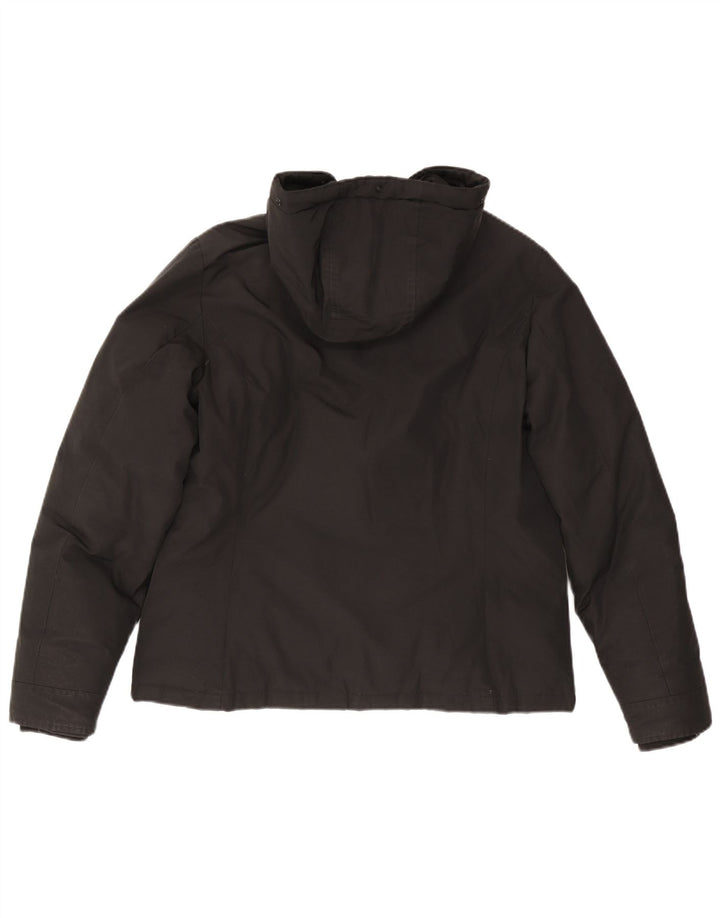 Jaqueta feminina acolchoada com capuz e capuz Woolrich UK 18 XL algodão preto