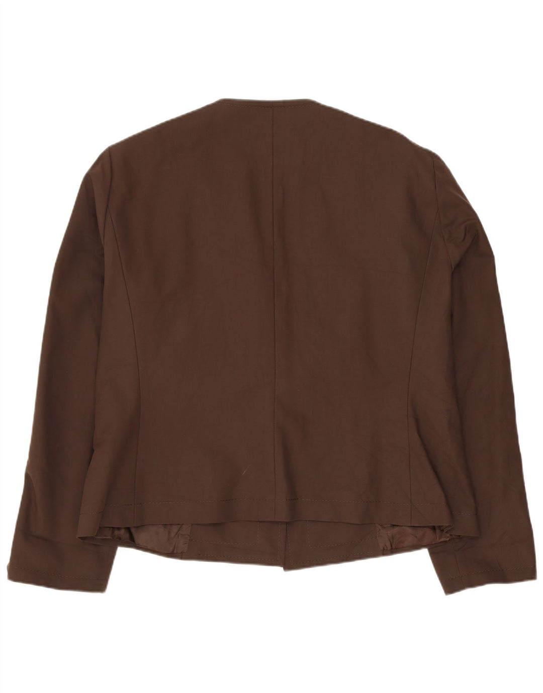 Jaqueta blazer aberta feminina BARBARA B Reino Unido 18 XL algodão marrom