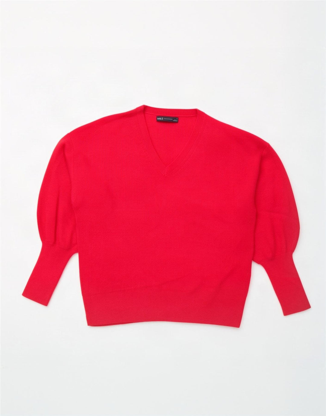 Suéter feminino Marks & Spencer grande com decote em V Reino Unido 10 pequeno rosa
