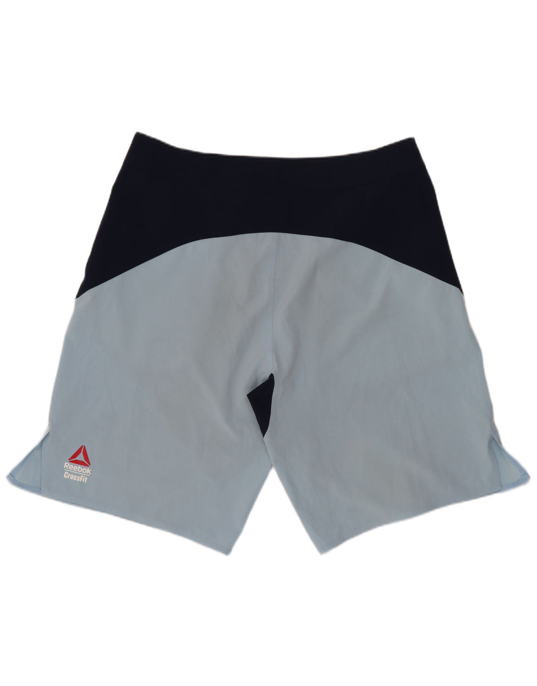 Shorts de natação masculinos Reebok Graphic médio azul colorblock nylon