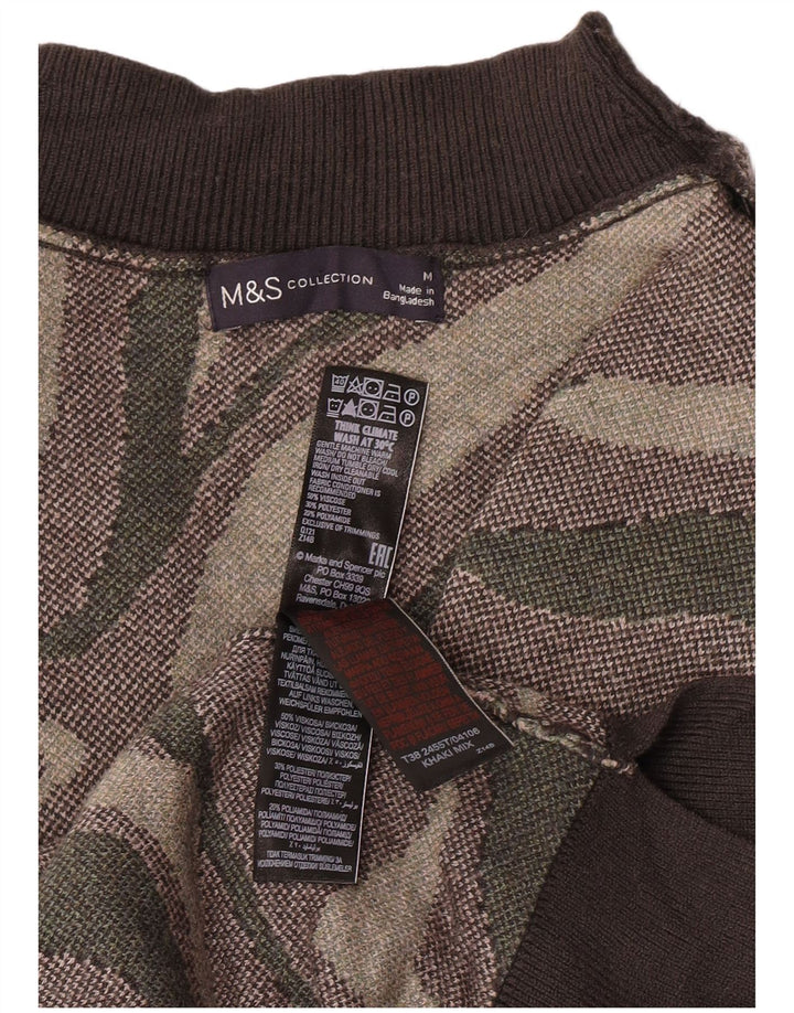 Suéter feminino Marks & Spencer com gola tartaruga Reino Unido 14 médio cáqui