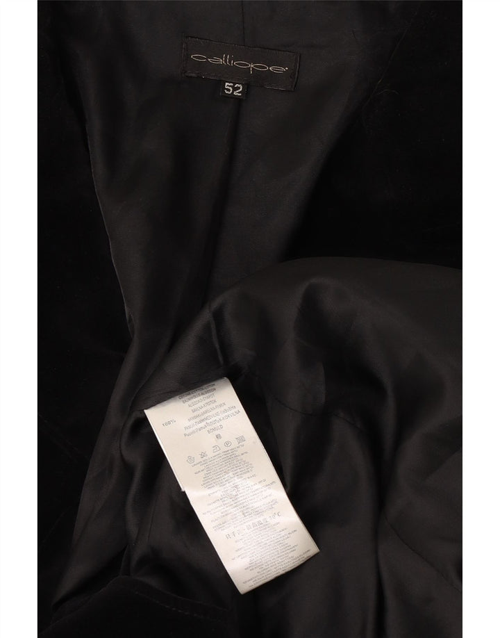 Jaqueta blazer masculina de veludo com 2 botões Calliope IT 52 XL algodão preto