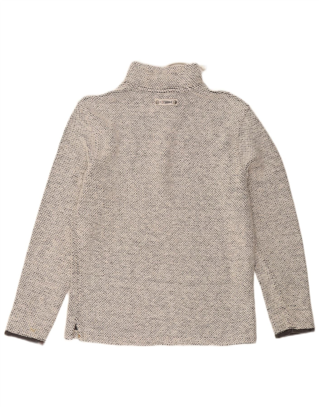 Weird Fish Mens moletom com zíper e gola em jumper pequeno algodão manchado cinza