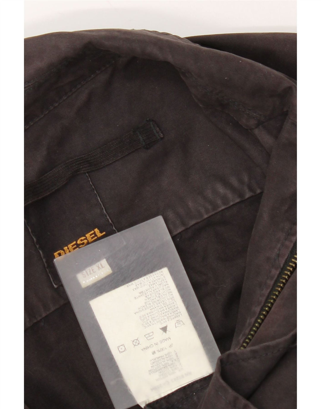 Jaqueta utilitária feminina Diesel UK 18 XL algodão preto
