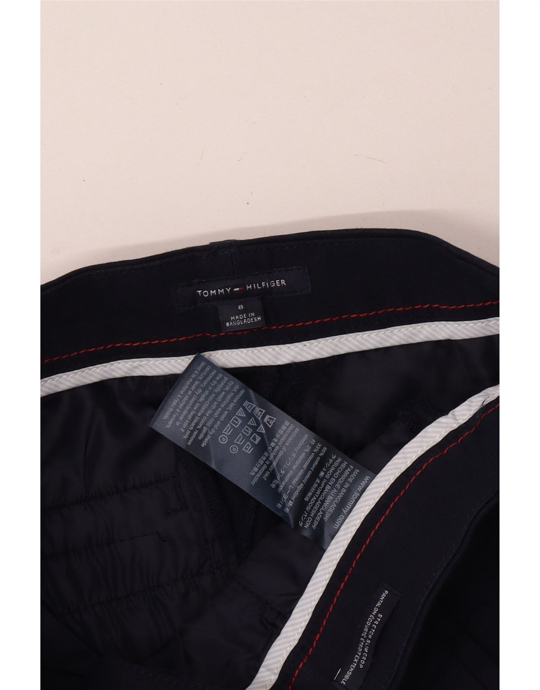 Calça cropped feminina Tommy Hilfiger US 8 médio W30 L24 azul marinho