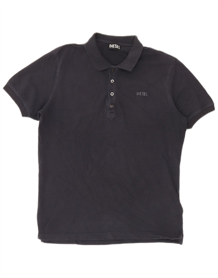 Camisa polo masculina Diesel médio algodão azul marinho