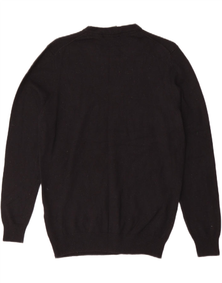 Suéter masculino Lyle & Scott com gola redonda, algodão preto médio