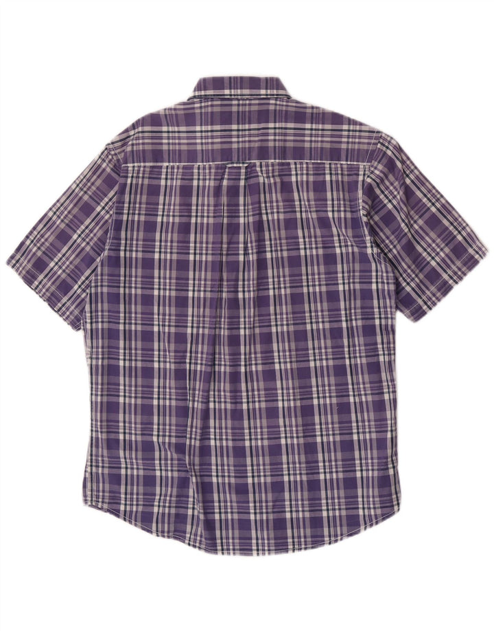 Camisa masculina de manga curta James Pringle xadrez roxo médio