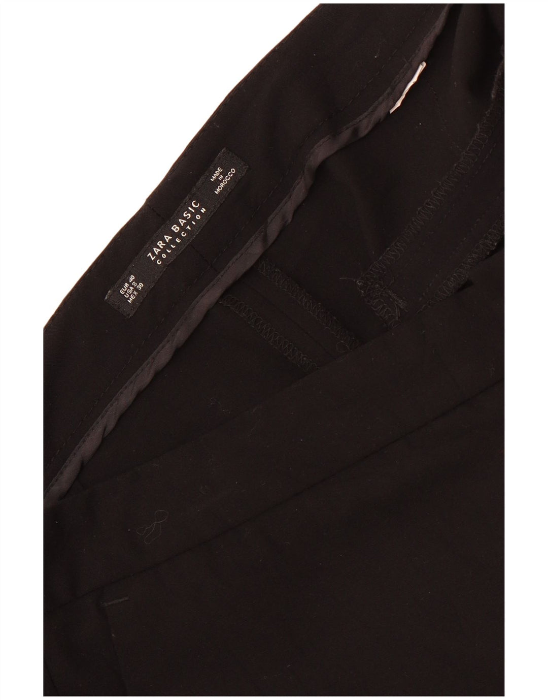 Calça feminina Zara cortada EU 40 médio W32 L25 preta